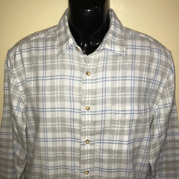 Men's Faherty Stretch Featherweight Flannel Long Sleeve Shirt-Size M (MWF2109) - Picture 6 of 13